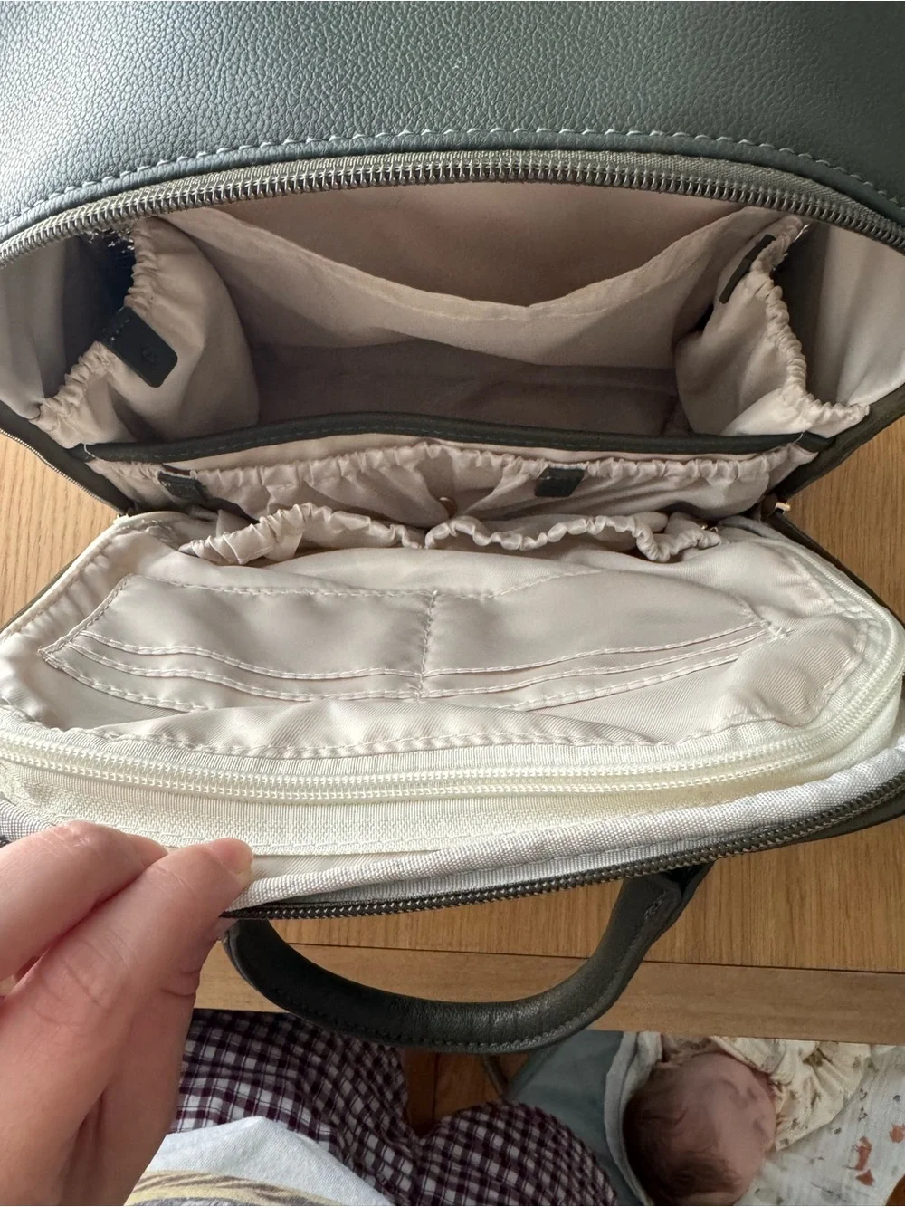Ayla & Co Olive Green Baby Bag Backpack